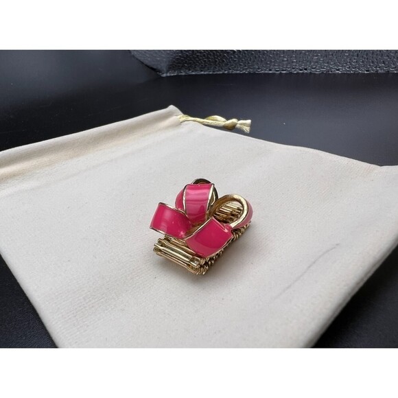 Lilly Pulitzer Pink Enamel Bow Stretch Ring - Picture 2 of 4